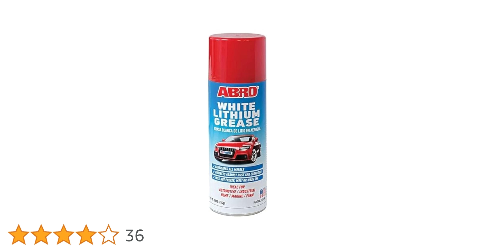 ABRO White Lithium Grease Lubricates all metal surfaces. Protects against rust and corrosion. Will not freeze, melt or wash off. ABRO White Lithium Grease Lubricates all metal surfaces. Protects against rust and corrosion. Will not freeze, melt or wash off.